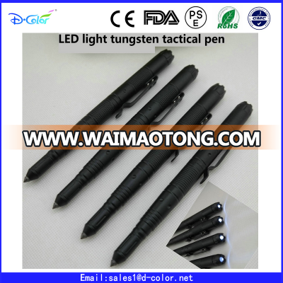 Newest LED flashlight tactical pen tungsten Aviation aluminum defense pen have stock OEM gift pen set